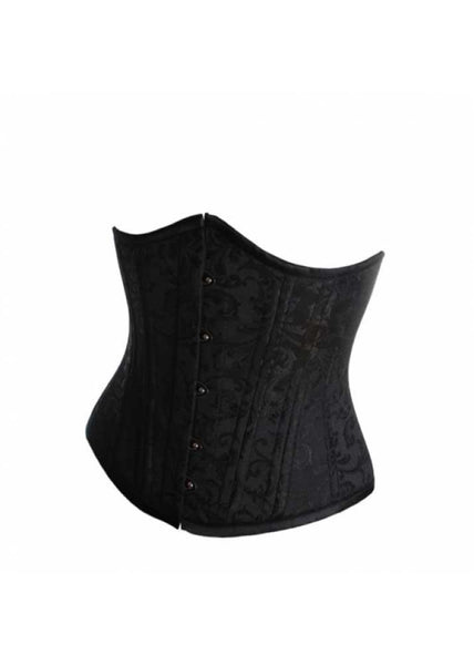 Rosalie Black Brocade Waist Training Corset